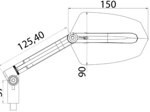 Puig Rear Mirror Mod. Gti Homolog. Left C/Alu-Black