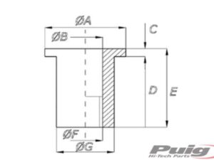Puig M6 Wellnuts (25 Unit) 15 X 7 X 1,5 X 13,5 X 15 X 12,5