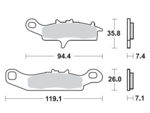 Moto-Master Jarrupalat Kawasaki: KFX 450/KFX 700/ KVF 700 Bruteforce oikea