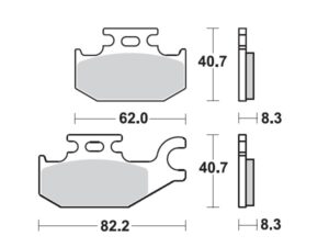Moto-Master Jarrupalat Suzuki eteen: (K)LT-A/F400 Kingquad 2008>, LT-A450/500 Ki