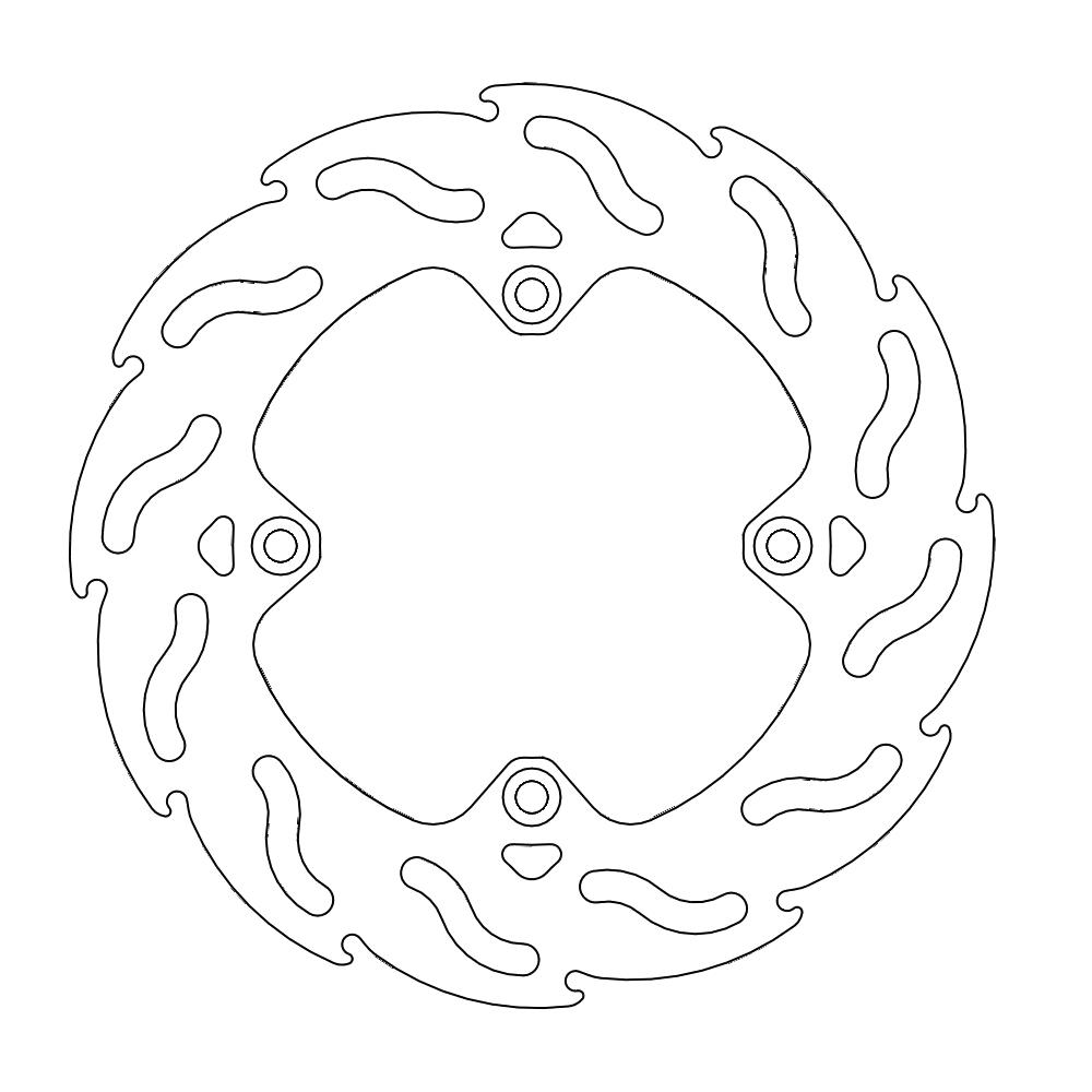Moto-Master Flame Jarrulevy taakse Kawasaki: KX 80-100, Suzuki: RM 80-85