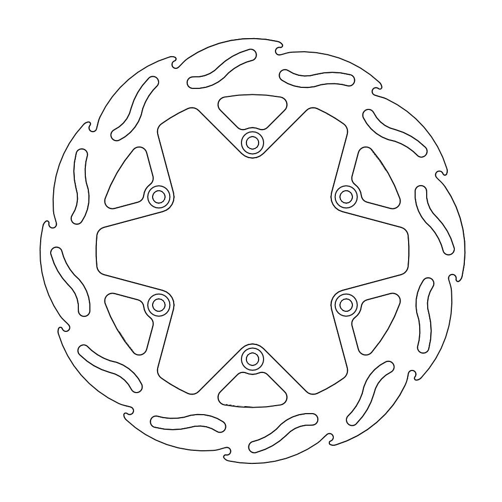 Moto-Master Flame Jarrulevy eteen Kawasaki: KX 80-100