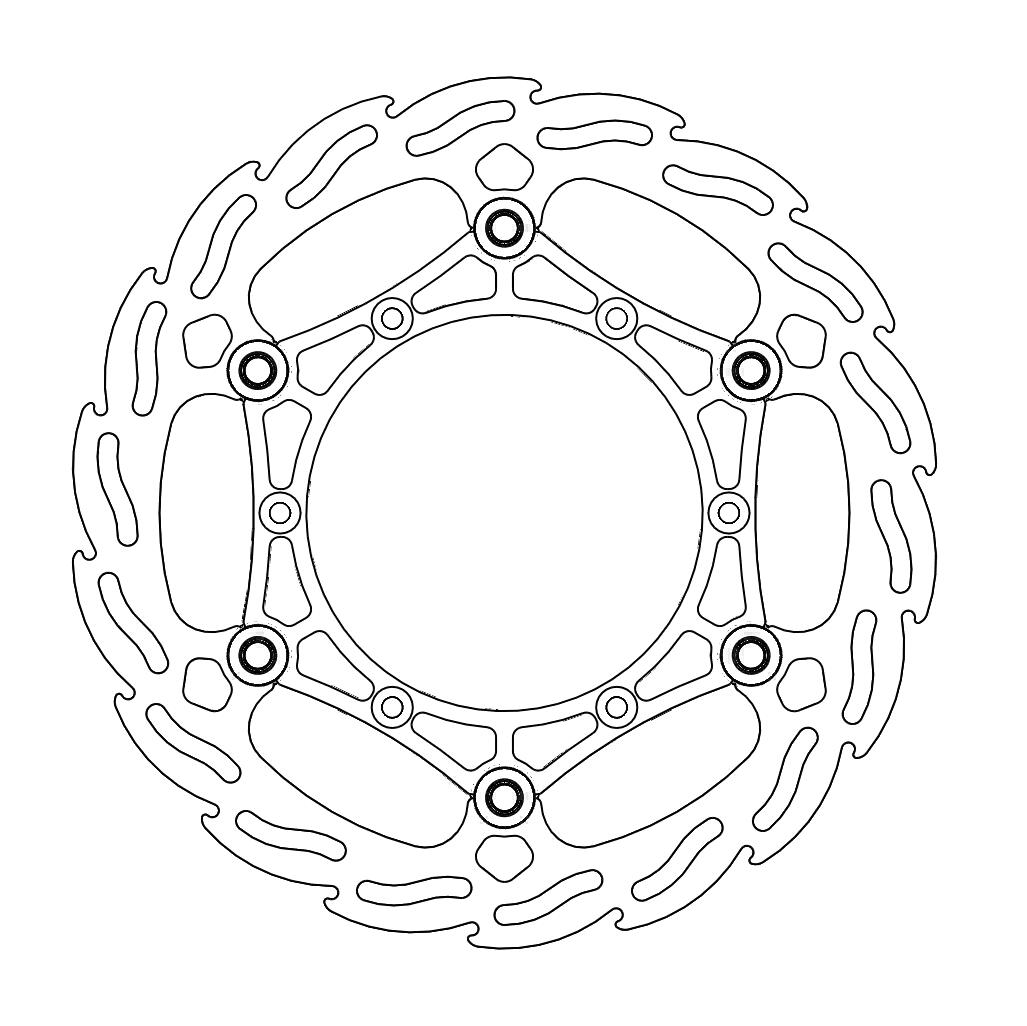 Moto-Master Flame Jarrulevy eteen Yamaha, Suzuki, 260mm Floating