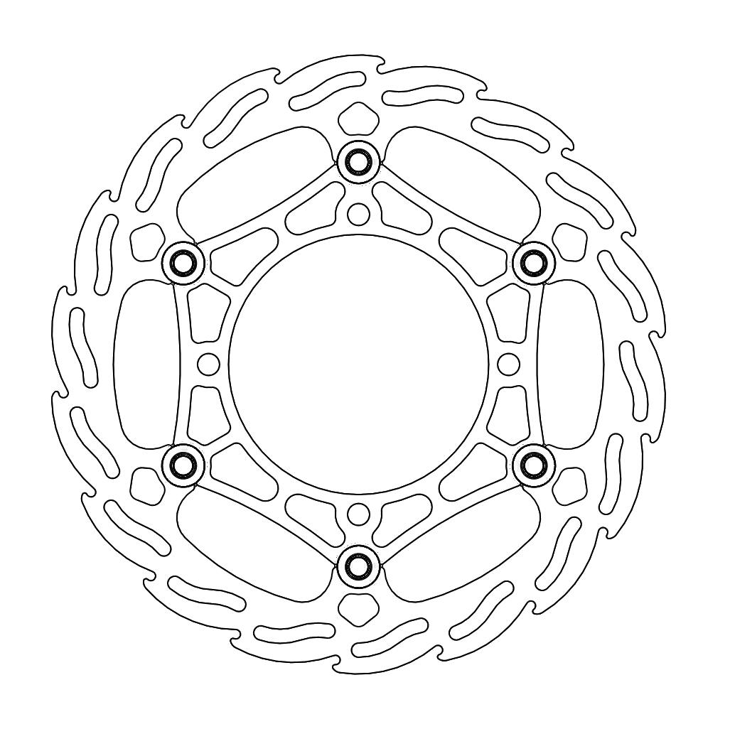 Moto-Master Flame Jarrulevy eteen Kawasaki 260mm Floating
