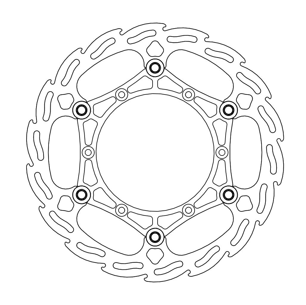 Moto-Master Flame Jarrulevy eteen Yamaha 260mm Floating