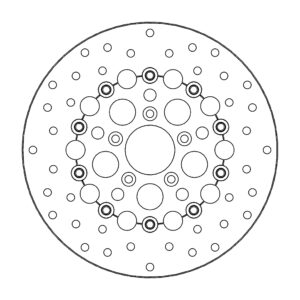 Moto-Master Harley Kingman Jarrulevy kelluva Ø292 teräs keskiö (8,7mm holes)