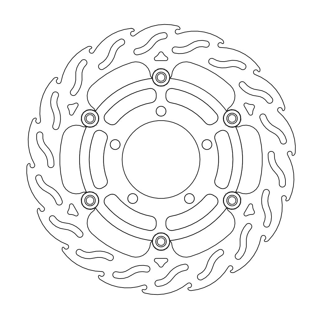 Moto-Master Flame Jarrulevy eteen vasen Kawasaki: ZX-6R