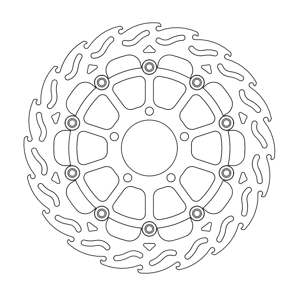 Moto-Master Flame Jarrulevy eteen vasen Suzuki: DL 650-1000 V-Strom, SV 1000,