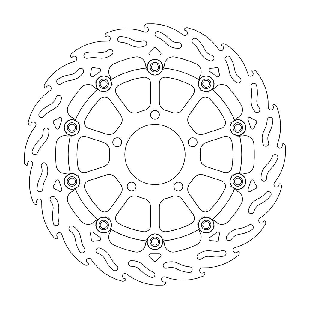 Moto-Master Flame Jarrulevy eteen oikea Suzuki: GSX-R 600-750-1000