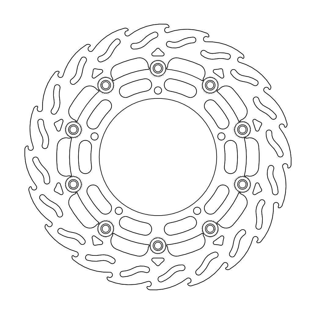 Moto-Master Flame Jarrulevy eteen vasen Yamaha: FZ6, YZF R6