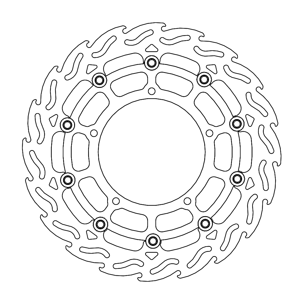 Moto-Master Flame Jarrulevy eteen vasen Yamaha: YZF R1