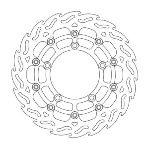 Moto-Master Flame Jarrulevy eteen vasen Suzuki: DL 650 ABS, GS 600 ABS