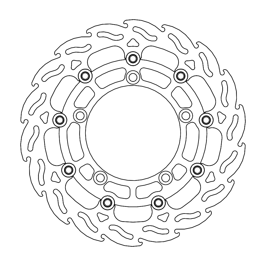Moto-Master Flame Jarrulevy eteen oikea Suzuki: GSF 650, SV 650 ABS
