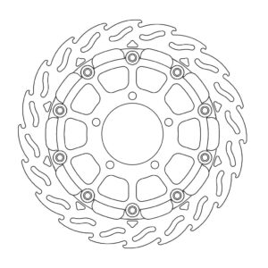 Moto-Master Racing Flame Jarrulevy eteen vasen 5,5mm Kawasaki