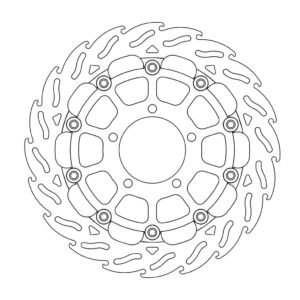 Moto-Master Racing Flame Jarrulevy eteen vasen 5,5mm Kawasaki
