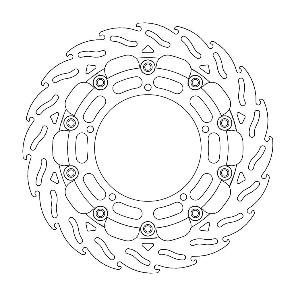 Moto-Master Racing Flame Jarrulevy eteen oikea 5,5mm Yamaha