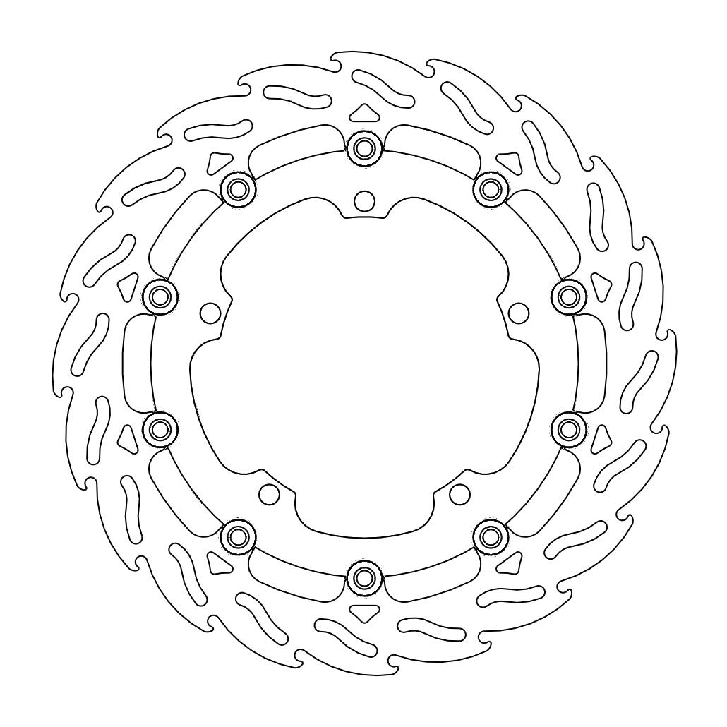 Moto-Master Flame Jarrulevy eteen oikea Triumph: Speed Triple, Sprint, Trophy