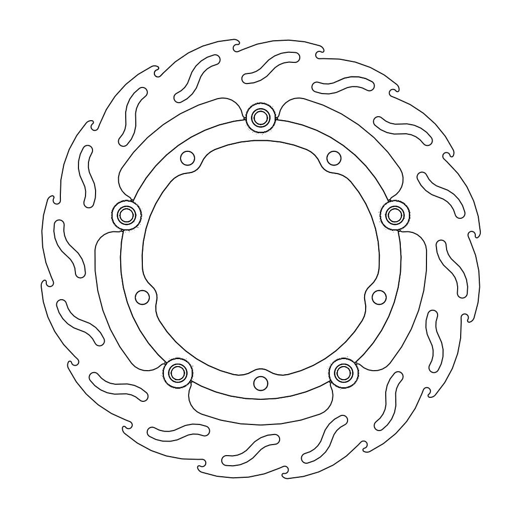 Moto-Master Flame Jarrulevy eteen vasen Yamaha: Tmax / Majesty 400