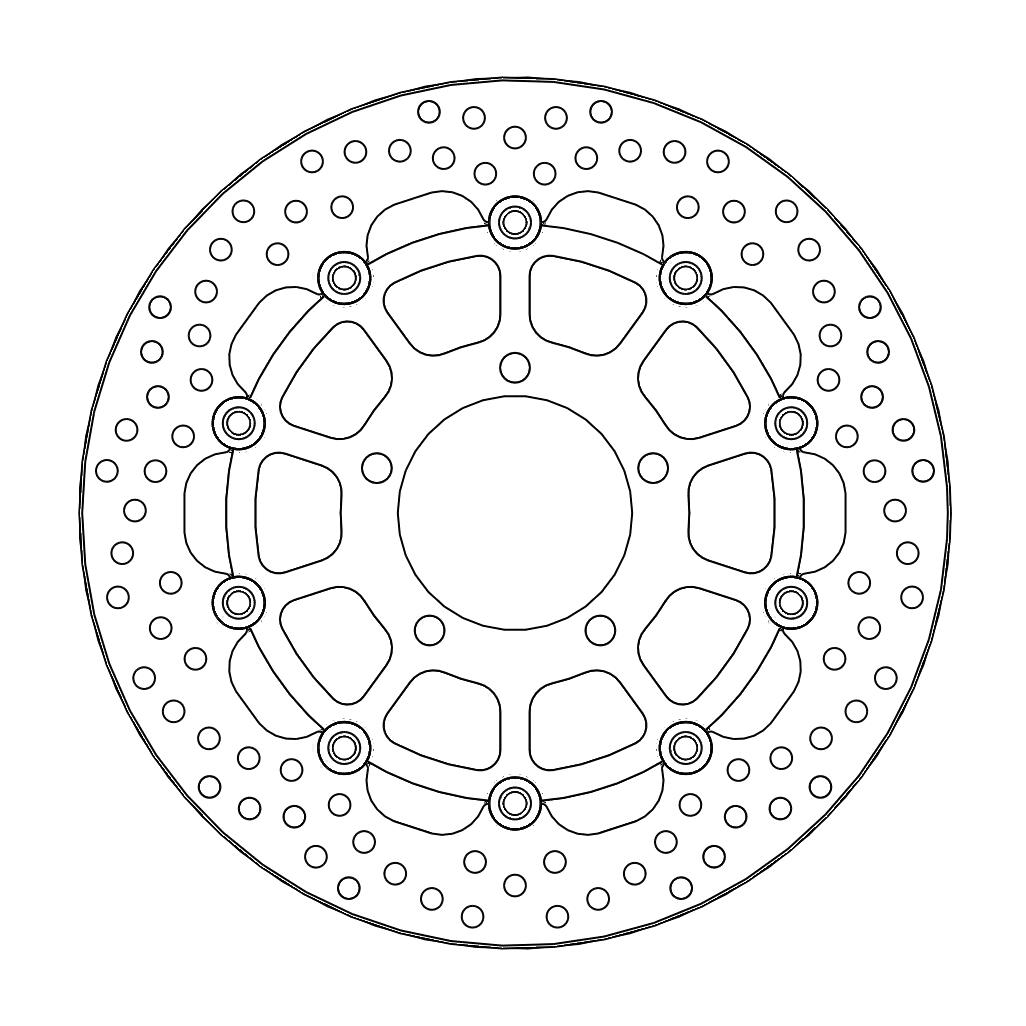 Moto-Master Halo Jarrulevy eteen Kawasaki: ZX-6R/RR Ninja, ZX-10R Ninja, ER-6F,