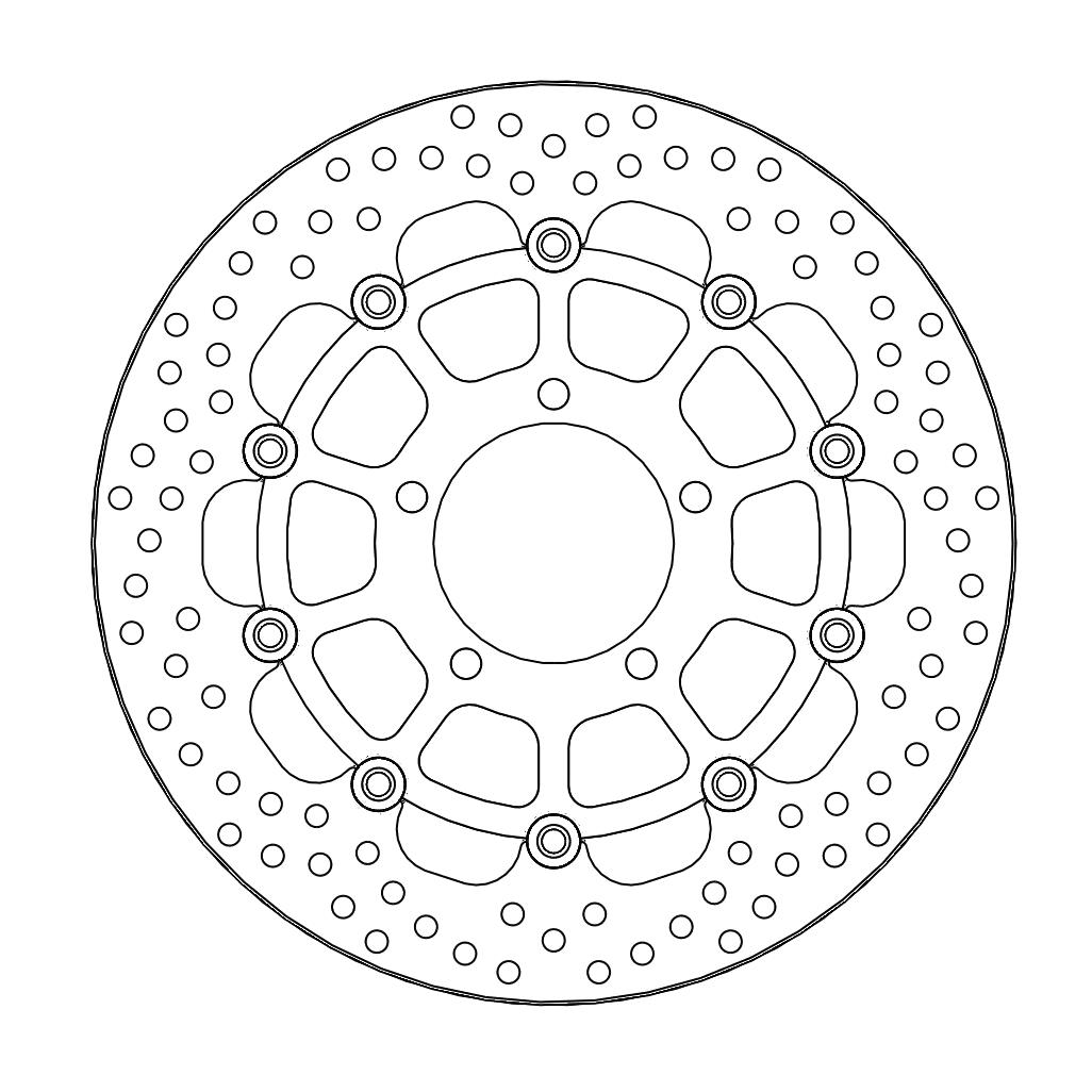 Moto-Master Halo Jarrulevy eteen Kawasaki: ZX-10R Ninja/ABS, GTR1400/ABS, ZZR140