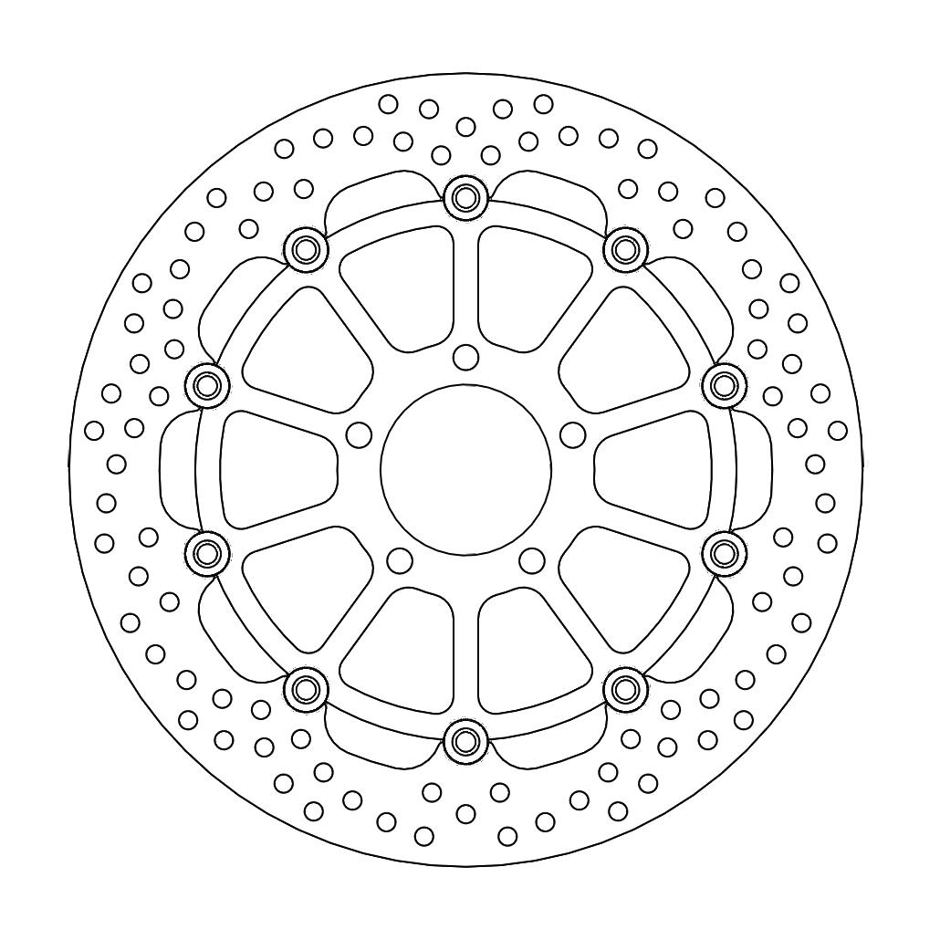 Moto-Master Halo Jarrulevy eteen Suzuki: GSX R600/R750/R750T SRAD/R1000, TL1000R