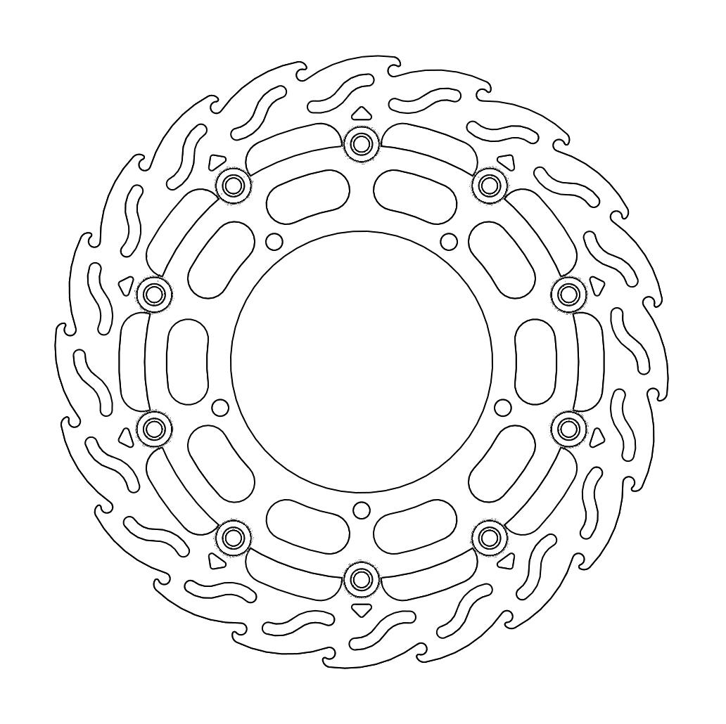 Moto-Master Flame Jarrulevy eteen vasen Yamaha: YZF R1 TC