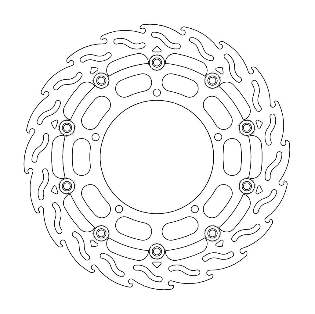 Moto-Master Flame Jarrulevy eteen oikea Yamaha: YZF R1 TC