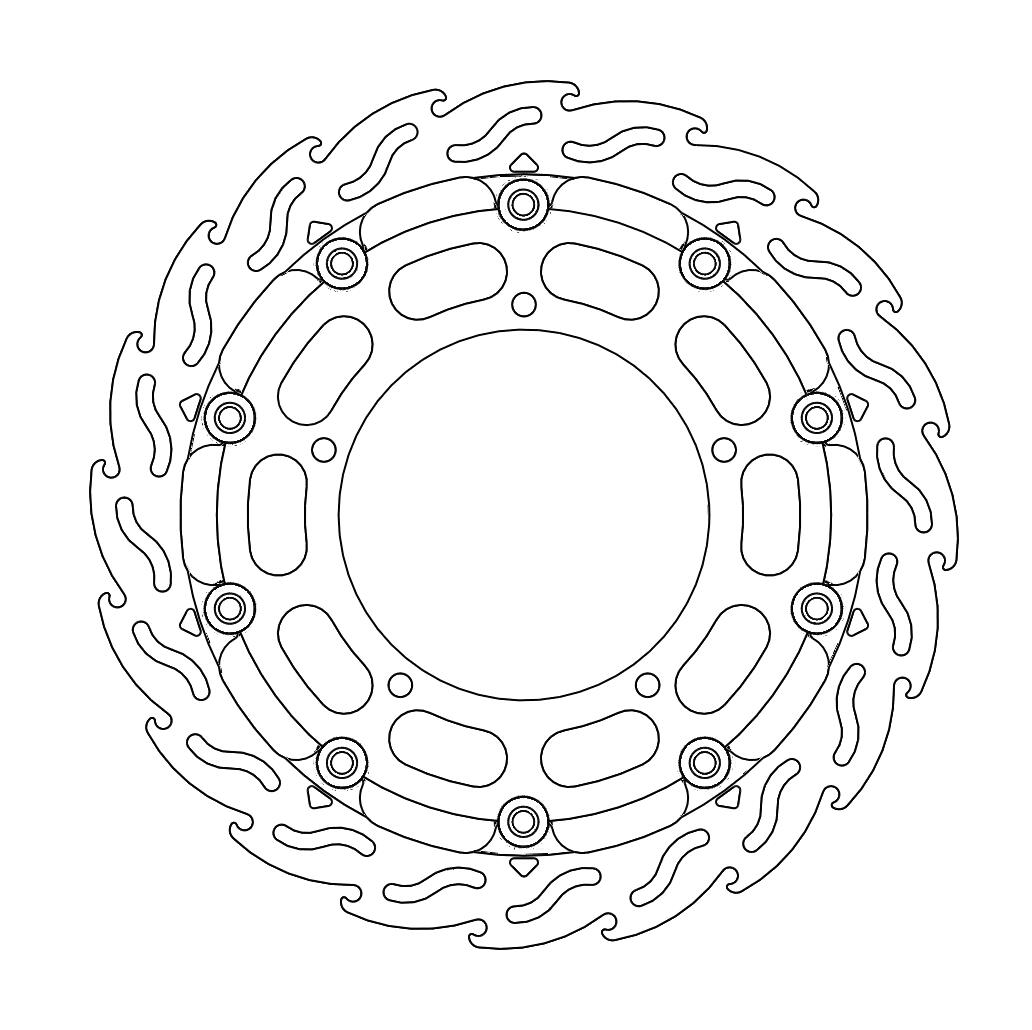 Moto-Master Racing Flame Jarrulevy eteen vasen Yamaha: YZF R1 TC