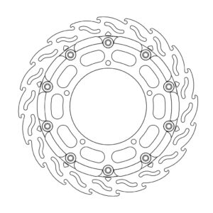 Moto-Master Racing Flame Jarrulevy eteen oikea Yamaha: YZF R1 TC