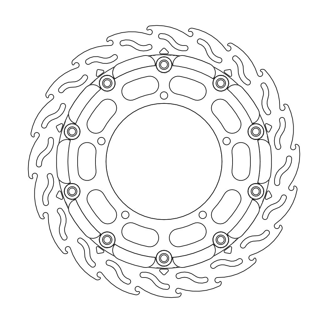 Moto-Master Racing Flame Jarrulevy eteen oikea Yamaha: YZF R1 TC