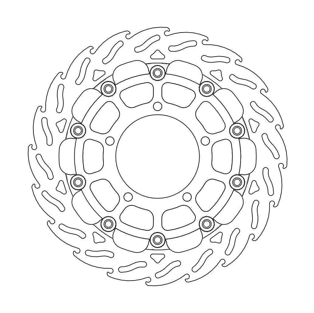 Moto-Master Racing Flame Jarrulevy eteen vasen 5.5mm Suzuki GSXR 1000 K5