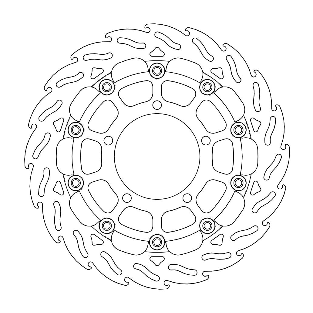Moto-Master Racing Flame Jarrulevy eteen oikea 5.5mm Suzuki GSXR 1000 K5