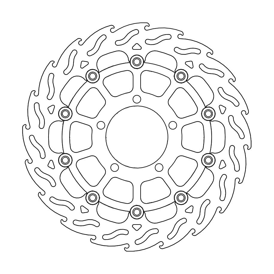 Moto-Master Flame Jarrulevy eteen vasen Triumph: Tiger 800, Explorer