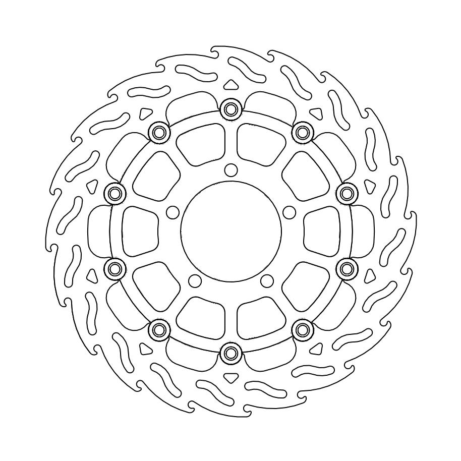 Moto-Master Flame Jarrulevy eteen oikea Triumph: Tiger 800, Explorer