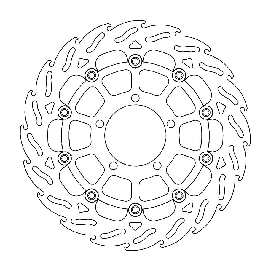Moto-Master Flame Jarrulevy eteen vasen Triumph: Daytona 675 ABS