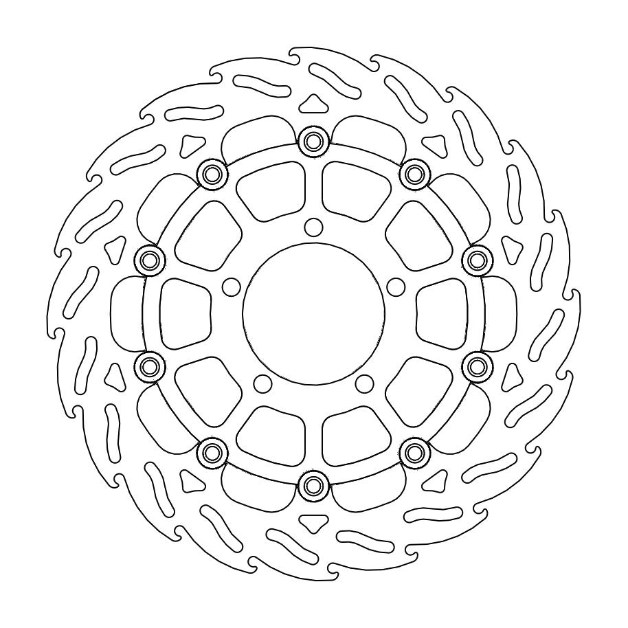 Moto-Master Flame Jarrulevy eteen oikea Triumph: Daytona 675 ABS