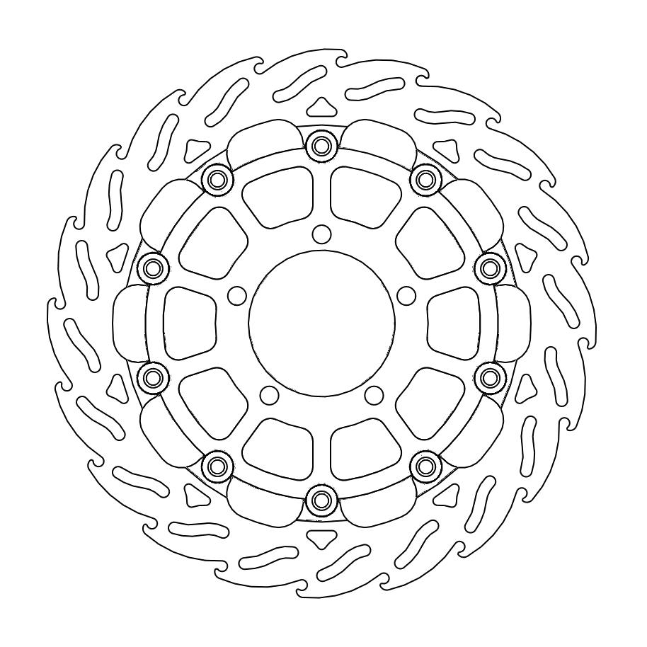 Moto-Master Racing Flame Jarrulevy eteen vasen Triumph: Daytona 675 ABS