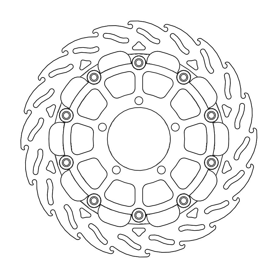 Moto-Master Racing Flame Jarrulevy eteen oikea Triumph: Daytona 675 ABS