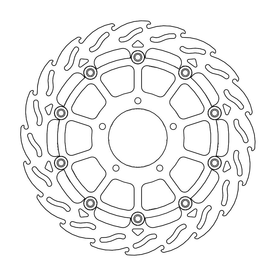 Moto-Master Flame Jarrulevy eteen vasen MV Agusta: F3, Brutale 675, Brutale 800,