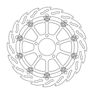 Moto-Master Racing Flame Jarrulevy eteen vasen Suzuki: GSX-R600-750-1000-1300