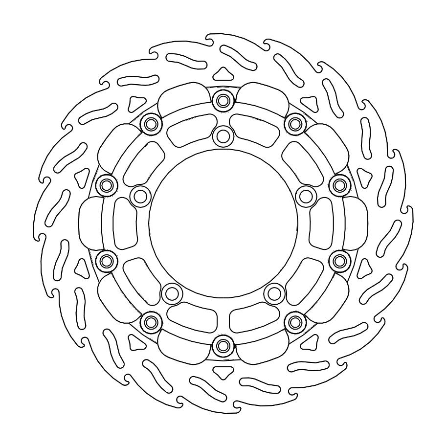 Moto-Master Racing Flame Jarrulevy eteen oikea Suzuki: DL 650 ABS, GS 600 ABS