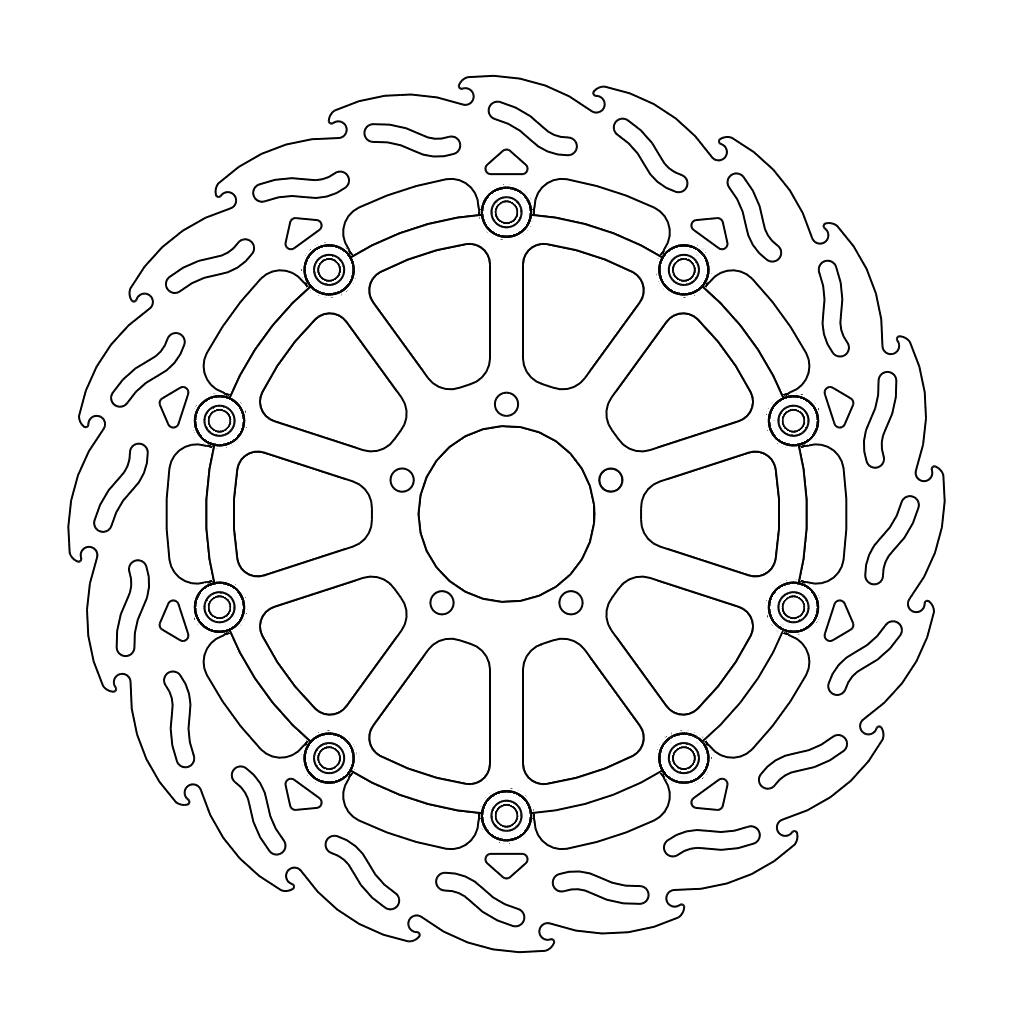 Moto-Master Flame Jarrulevy eteen oikea KTM: 1290 Superduke