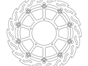 Moto-Master SMR Flame Jarrulevy eteen Aprilia: 450-550 (musta)