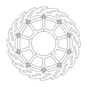 Moto-Master SMR Flame Jarrulevy eteen Aprilia: 450-550 (musta)