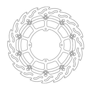 Moto-Master SMR Flame Jarrulevy eteen Honda: XR 250-400-600-650. (musta)