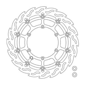 Moto-Master SMR Flame Jarrulevy eteen KTM, Husaberg. (musta)
