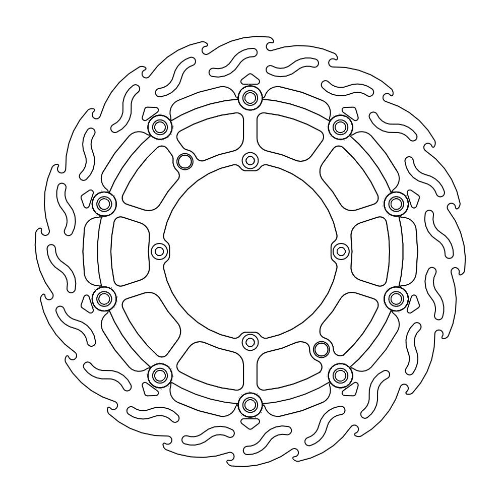 Moto-Master SMR Flame Jarrulevy eteen Husqvarna: All models 2000, -> (musta)
