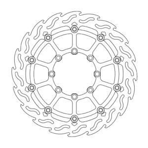 Moto-Master SMR Flame Jarrulevy eteen Kawasaki KDX, KLX, KX (musta)