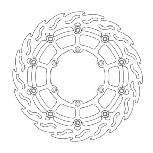 Moto-Master SMR Flame Jarrulevy eteen Yamaha: YZ 125-250, WR 125-200 (musta)