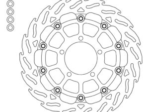 Moto-Master Racing Flame Jarrulevy eteen vasen Triumph: Bonneville